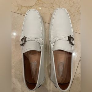 White Ferragamo men’s shoes